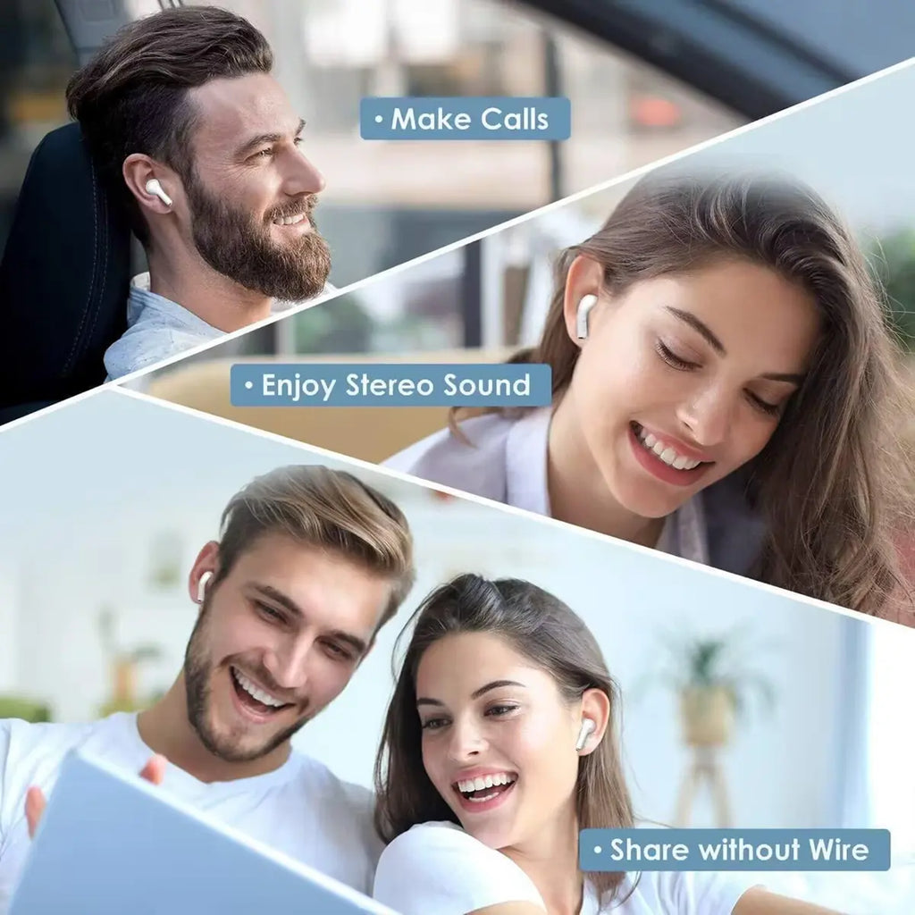 Bluetooth 5.3 Wireless Earbuds with 3D Stereo Sound and USB-C Fast Charging Case for Office, Sports, and Audio Calls - Long Battery Life and Hi-Fi Music Experience